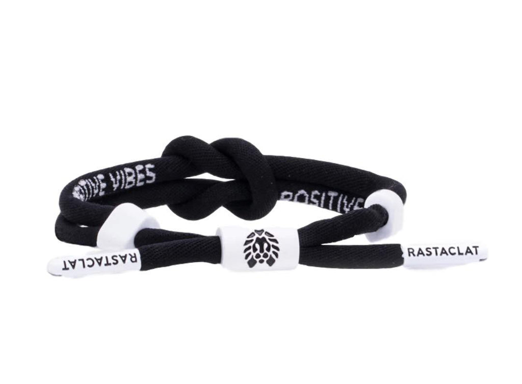 [Australia] - Rastaclat Positive Vibes Single Lace Bracelet For Men and Women BKWT (Knotted) - Men's 
