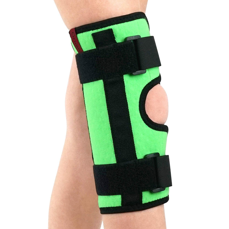 [Australia] - ORTONYX Kids Knee Immobilizer - Breathable and Lightweight - Straight Leg Support - Knee Splint - Height 10 " / ACJB2117GN-1 10 Inch (Pack of 1) Green 