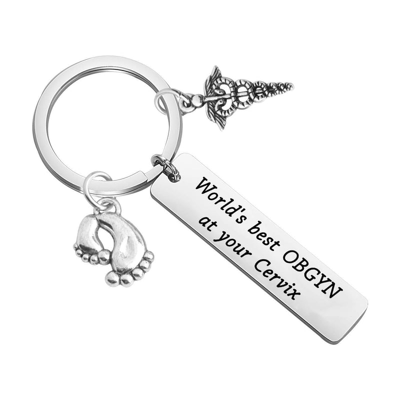 [Australia] - Lywjyb Birdgot OBGYN Gift Midwife Gift Worlds Best OBGYN at Your Cervix Keychain Gift Ob Nurse Gift Ob Doctor Gift Gynecologist Gift New Baby Gift Thank You Gift World Best OBGYN 