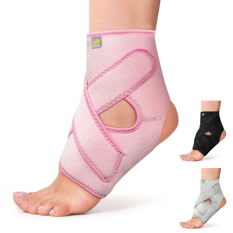 [Australia] - Bracoo Ankle Support, Compression Brace for Arthritis, Pain Relief, Sprains, Sports Injuries and Recovery, Breathable Neoprene Sleeve, FS10 (Pink, L/XL) Pink Large/X-Large (Pack of 1) 