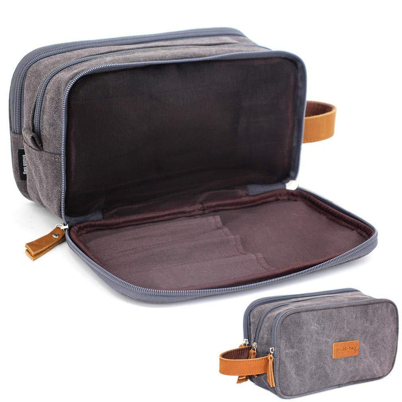 [Australia] - Toiletry Bag for Men, Mens Dopp Kit Travel Shaving Kit Bag for Shower Water-reistant ( Dark Gray Canvas ) Dark Grey Canvas 