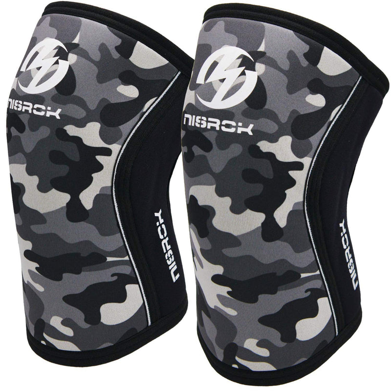 [Australia] - Knee Sleeves (1 Pair), 7mm Neoprene Compression Knee Braces, Great Support for Cross Training, Weightlifting, Powerlifting, Squats, Basketball and More XX-Large Camo Gray 