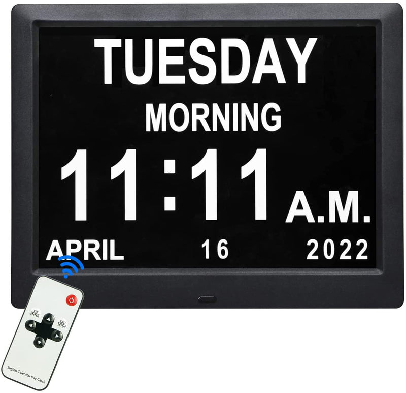 [Australia] - Remote Control 9 Inch Digital Day Clock Non-Abbreviations Day and Date Dementia Vision Impaired Calendar Clocks Perfect for Seniors Elderly 