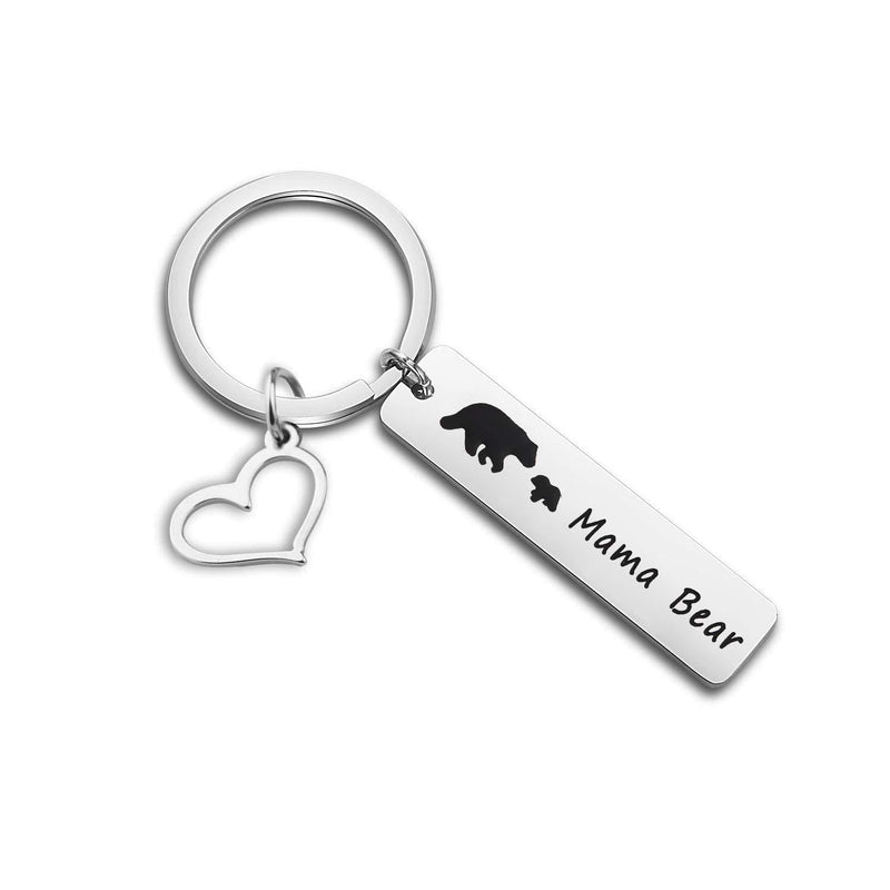 [Australia] - BAUNA Mama Bear Keychain Bear Family Keychain with Cubs Bear Jewelry for Mother Wife Grandma 1 cub 