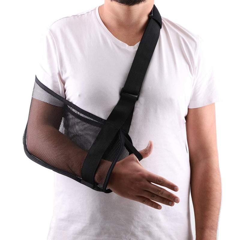 [Australia] - Mesh Arm Shoulder Sling Great Shower Bath Sling Used after rotator cuff Shoulder Surgery Arm Brace Support for Men and Women,Black 