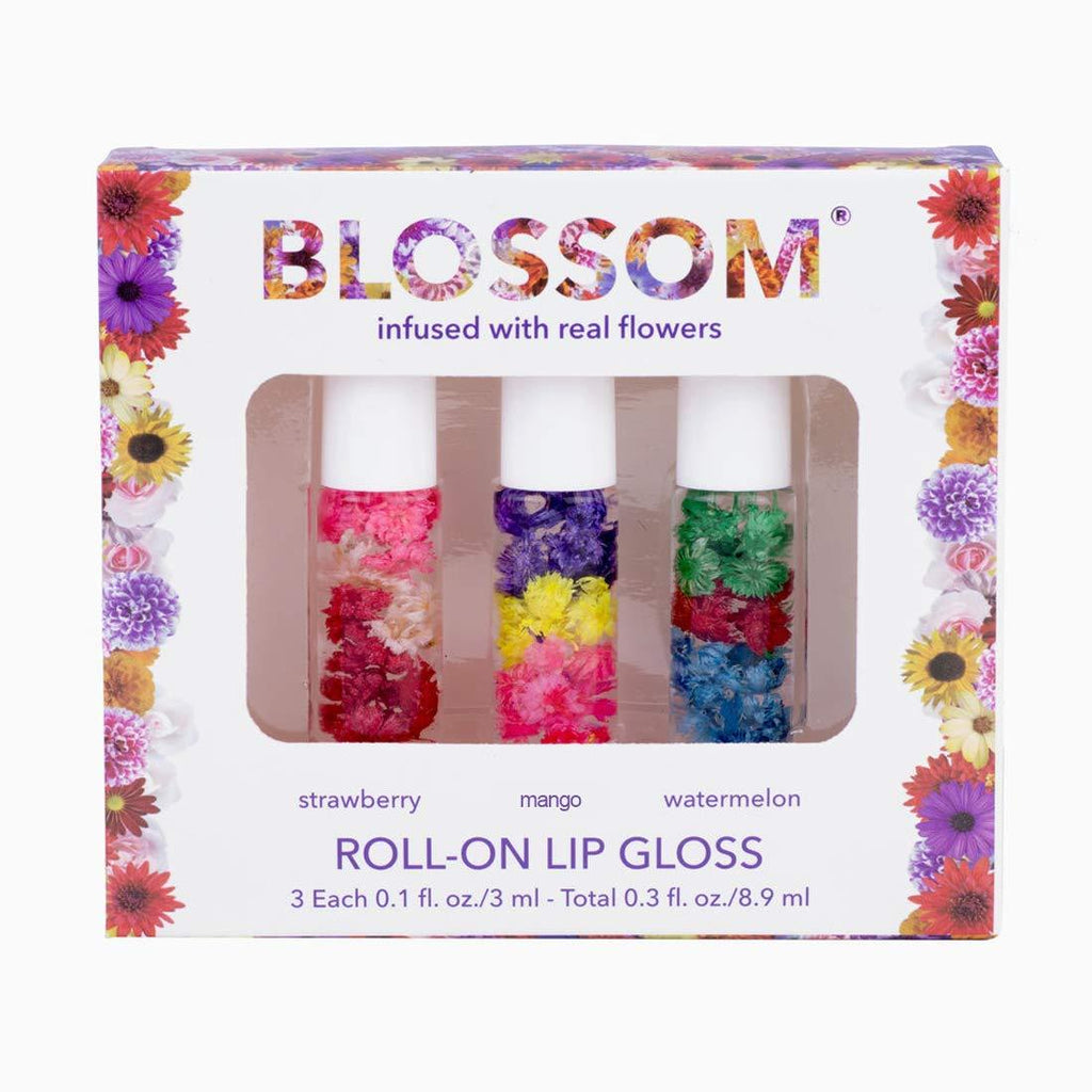 [Australia] - Blossom Roll-On LIP GLOSS Set Strawberry/Mango/Watermelon 0.1 Fl Oz (Pack of 3) 