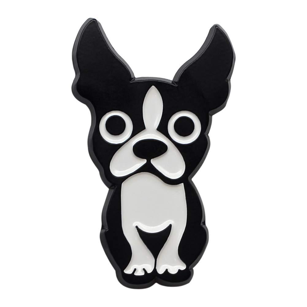 [Australia] - CUFTS Boston Terrier Enamel Pin Metal Black Dog Brooch Gifts for Dog Lovers Boston Terrier Lapel Pin Jewelry 