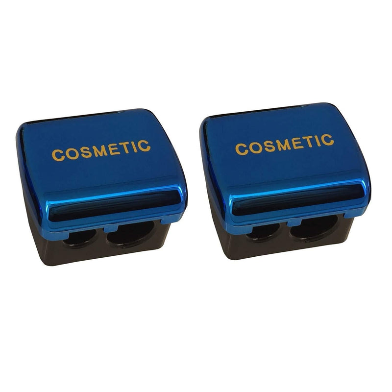 [Australia] - JOSALINAS Dual Makeup Sharpener (2 pack) for Cosmetic Eyebrow Eyeliner Pencil, Blue 
