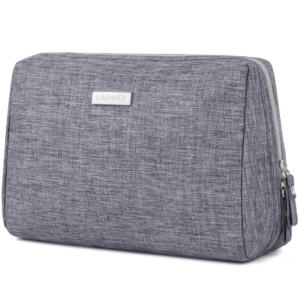 [Australia] - Large Makeup Bag Zipper Pouch Travel Cosmetic Organizer for Women and Girls (Large, Grey) Large A-Grey 
