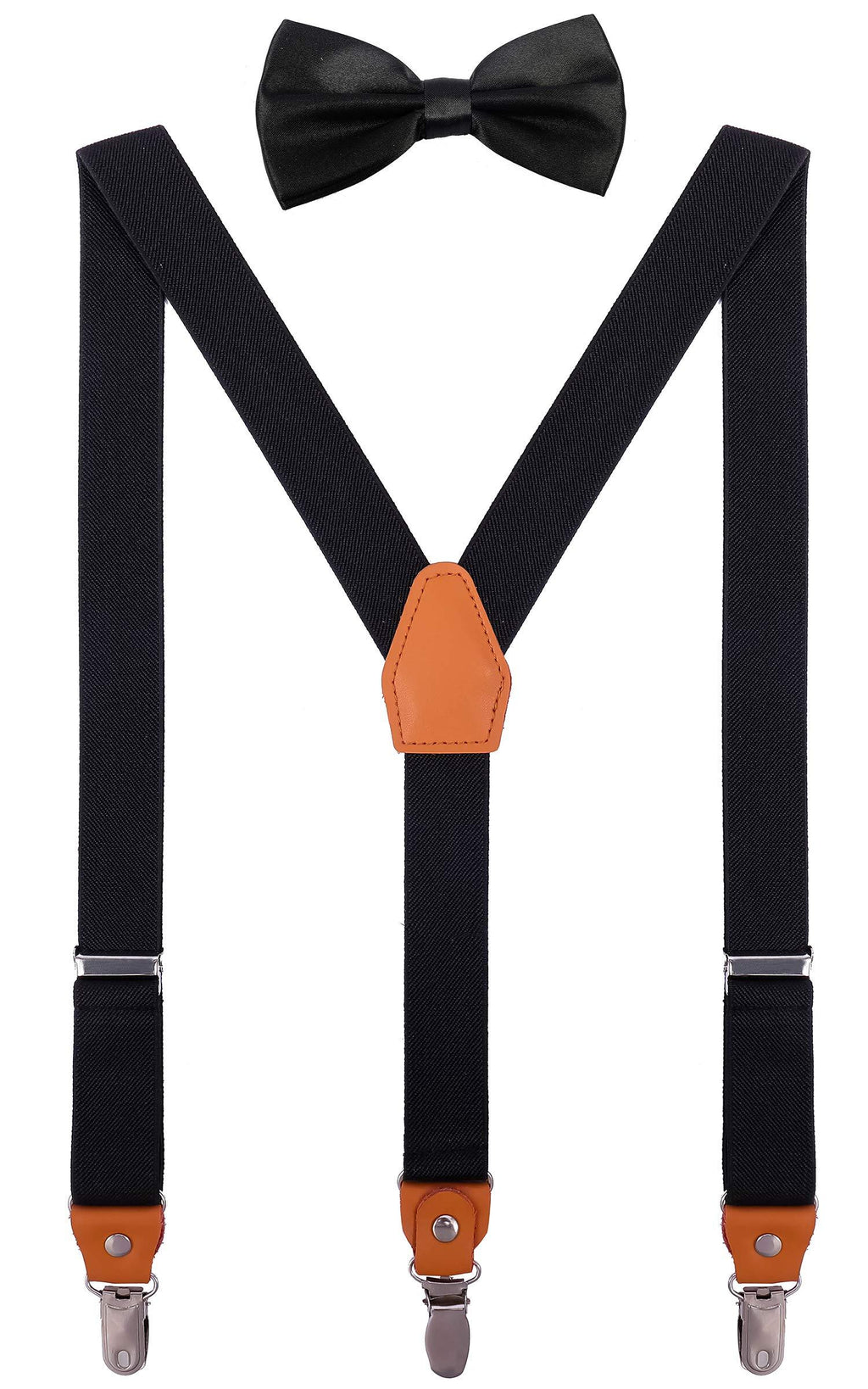 [Australia] - DEOBOX Boys Suspenders and Bow Tie Set Adjustable for Wedding Party S/24" fits 6t to 3 yrs Black 