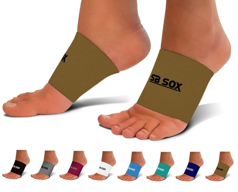 [Australia] - SB SOX Plantar Fasciitis Arch Support Sleeves for Women & Men (1 Pair) – Compression Sleeves for Plantar Fasciitis Relief and Arch Support for Everyday Use Nude Small 