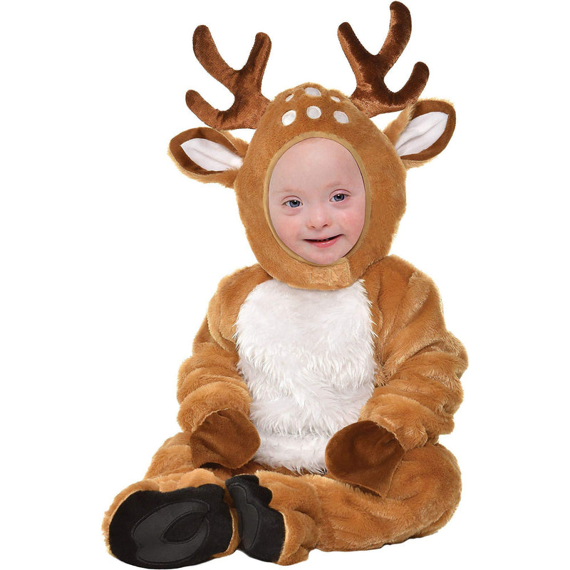 [Australia] - Suit Yourself Cozy Deer Costume for Babies, Includes Soft Jumpsuit, Booties, Tail, and Hood 12-24M 