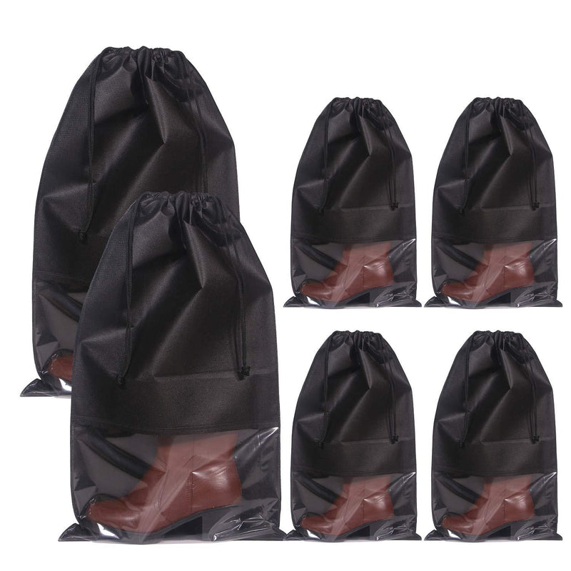 [Australia] - DIOMMELL Set of 6 Tall Boot Bags for Travel Non-Woven with Rope for Women Large Shoe Protector Cover Storage Organizers Pouch 