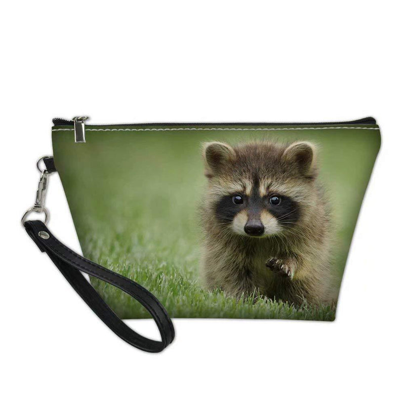 [Australia] - FOR U DESIGNS Cute Animal Raccoon Print Women Travel Makeup Bags Cosmetic Case Pouch Holder Large Capacity 