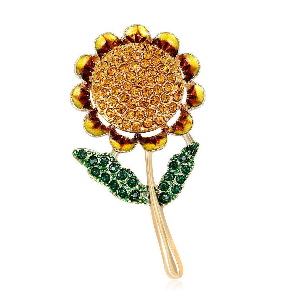 [Australia] - SKZKK Sunflower Brooch Pins for Women Plant Enamel Pin,Gift Packaging 