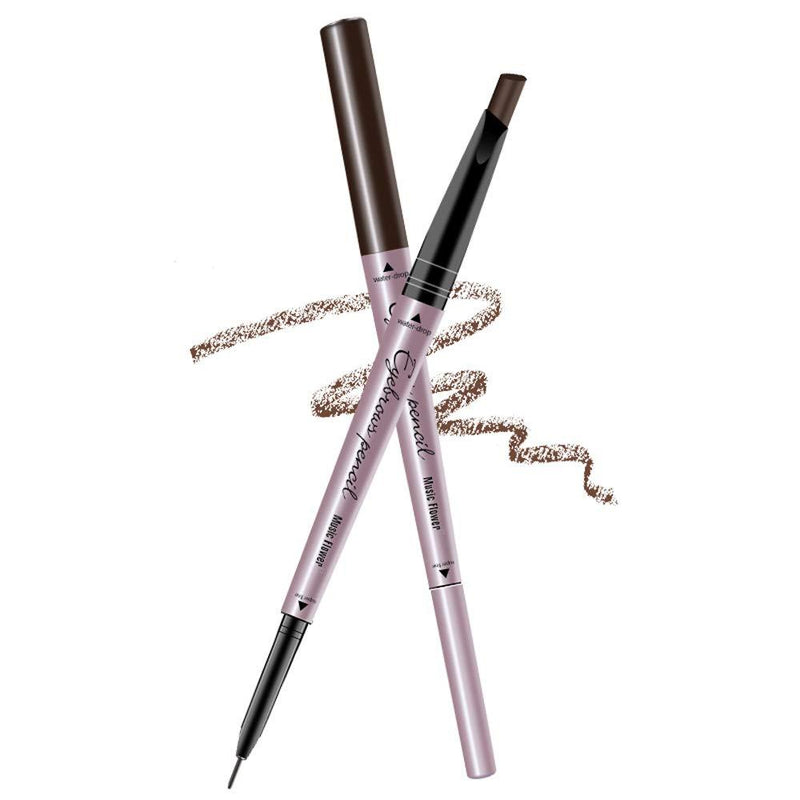 [Australia] - Music Flower Double Head Eyebrow Pencil Stereoscopic Eye Makeup Waterproof Smudge-proof Long-lasting Silky (2#Light Brown) 2# Light coffee 