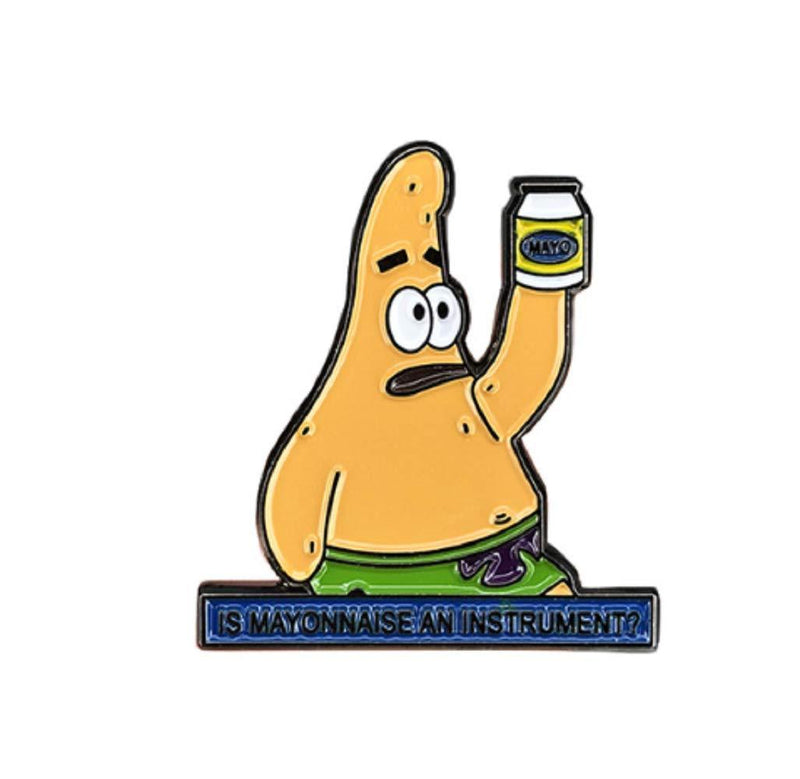 [Australia] - Kolag Co. Patrick Star"Is Mayonnaise and Instrument?" Spongebob Squarepants Meme Enamel Pin 