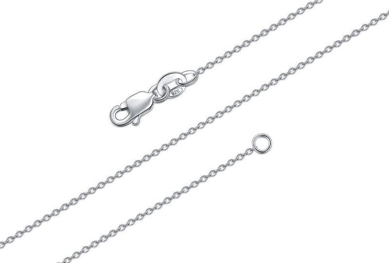 [Australia] - BORUO 925 Sterling Silver Cable Chain Necklace, 1mm 1.5mm Solid Italian Nickel-Free Lobster Claw Clasp 14-30 Inch 14.0 Inches Cable Chain 1mm 