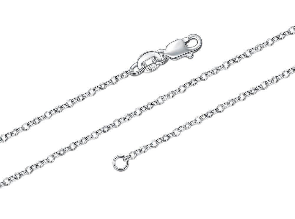 [Australia] - BORUO 925 Sterling Silver Cable Chain Necklace, 1mm 1.5mm Solid Italian Nickel-Free Lobster Claw Clasp 14-30 Inch Cable Chain 1.5mm 16.0 Inches 