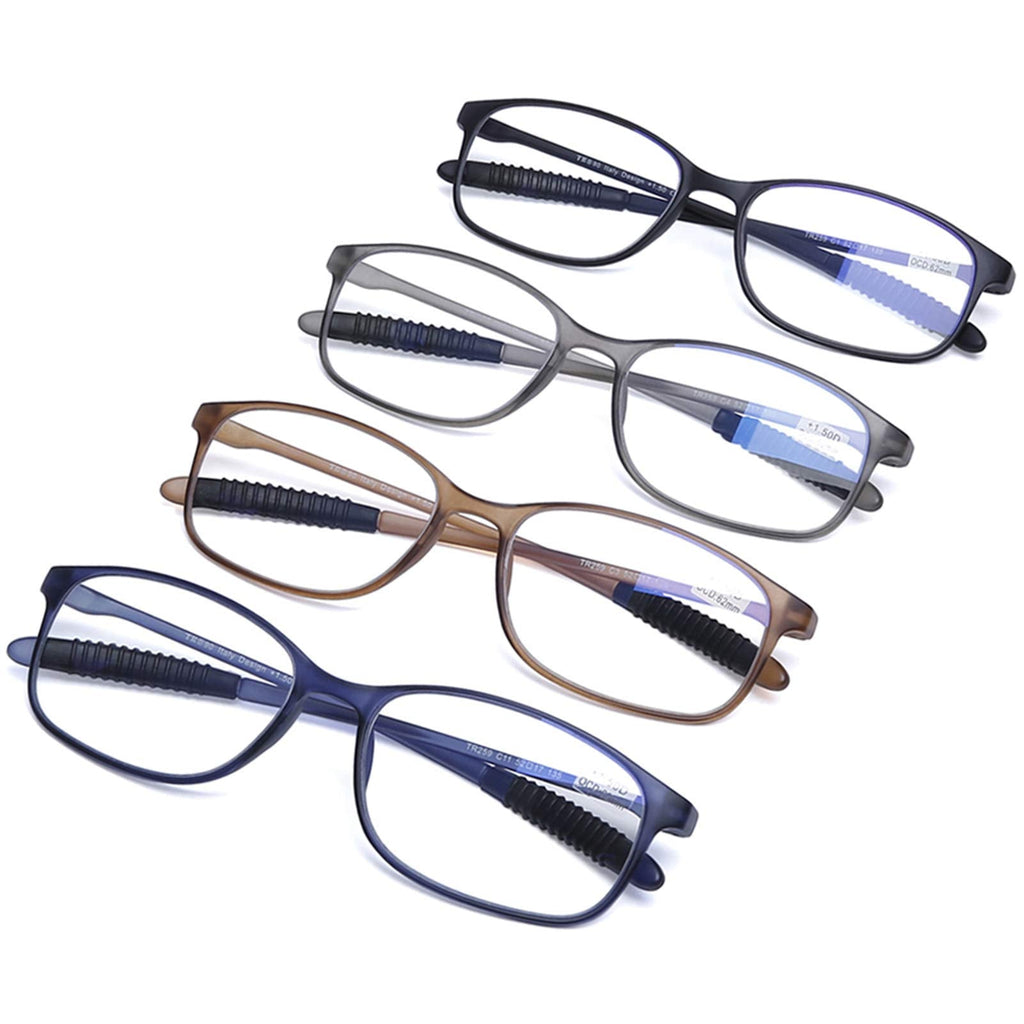 [Australia] - AQWANO Reading Glasses Computer Blue Light Blocking, TR90 Lightweight Flexible Unbreakable Readers for Women Men Anti UV Ray/Eye Strain/Glare +3.0 4 Pack 3.0 x 