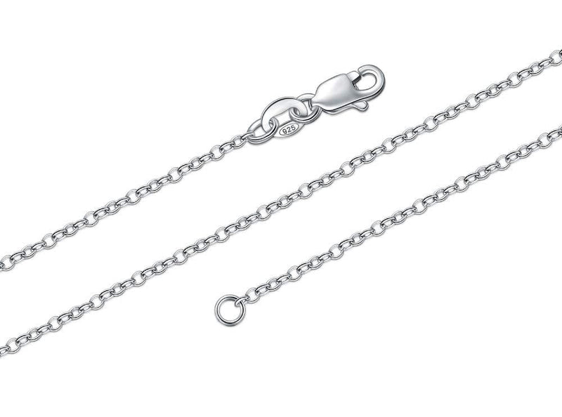[Australia] - BORUO 925 Sterling Silver Cable Chain Necklace, 1mm 1.5mm Solid Italian Nickel-Free Lobster Claw Clasp 14-30 Inch 22.0 Inches Cable Chain 1.5mm 