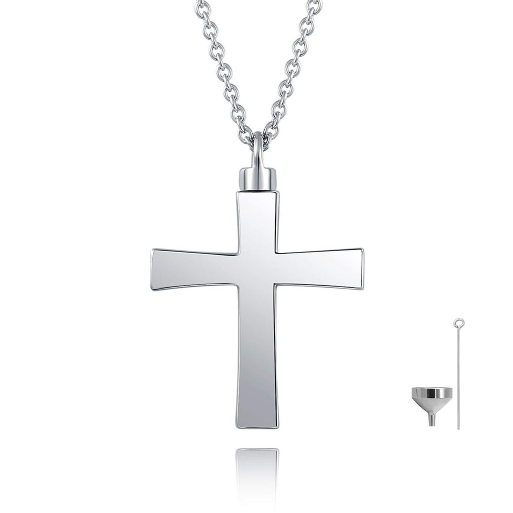 [Australia] - ACJFA 925 Sterling Silver Cross Urn Pendant Necklace Keepsake Memorial Cremation Jewelry for Ashes for Men for Women 