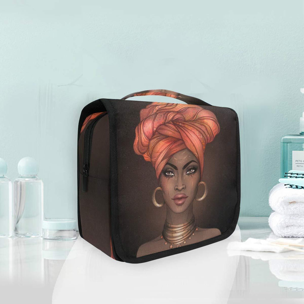[Australia] - Hanging Toiletry Bag African American Woman Portable Cosmetic Makeup Travel Organizer for Men & Women with Sturdy Hook pattern 5 