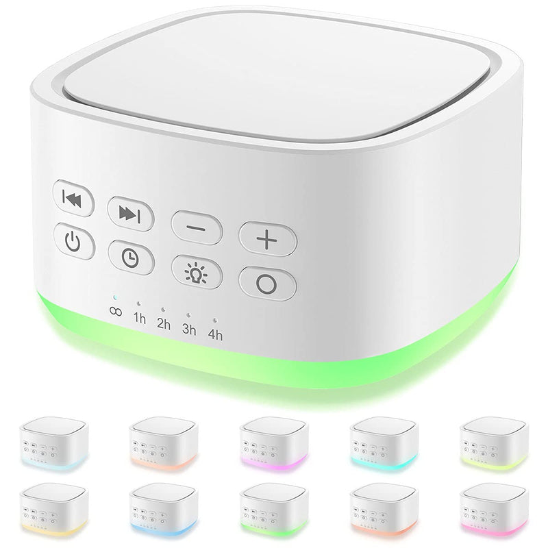 [Australia] - Magicteam White Noise Machine 10 Colors Lights and 25 Soothing Sounds Sleep Sound Machine with 5 Timers with Memory Feature Portable Sound Machine for Baby Adults. 