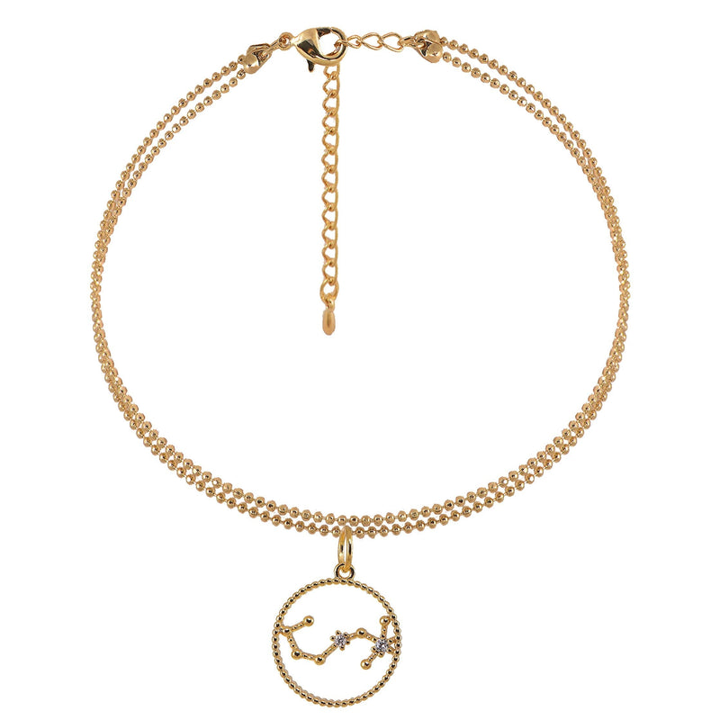 [Australia] - Spinningdaisy Zodiac Constellation Double Line Anklets Scorpio Gold 