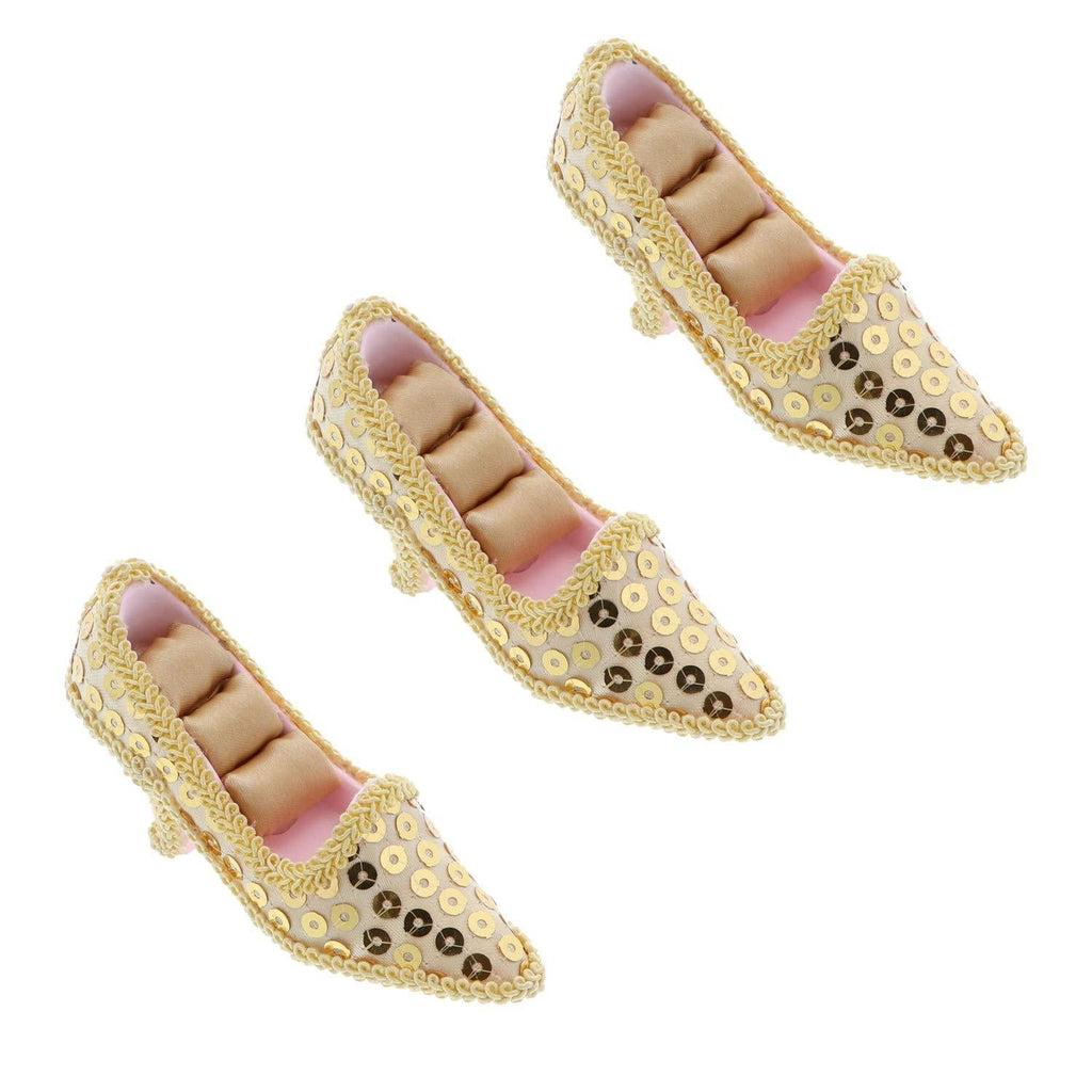 [Australia] - Little Girls Mini Shoe Ring Holder - Set of 3-Gold Gold 