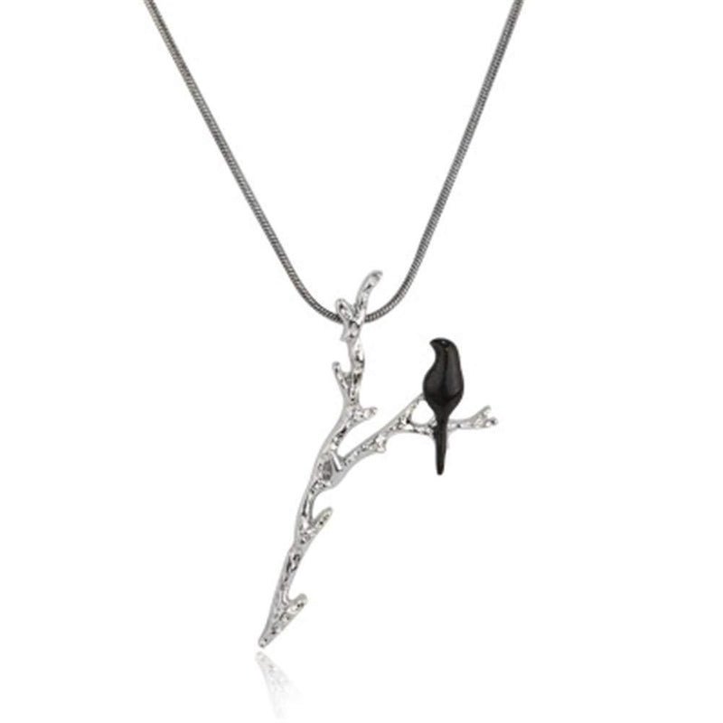 [Australia] - Cute Bird Pendant Choker Necklace Funny Dainty Black Bird Bar Animal Necklace Statement for Women Girls Fashion Jewelry 