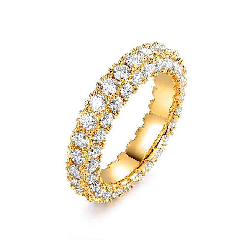 [Australia] - Womens 3 Row Eternity Ring Wedding Band | Barzel 18k White Gold or Rose Gold Plated Cubic Zirconia Eternity Band Ring Jewelry 5 