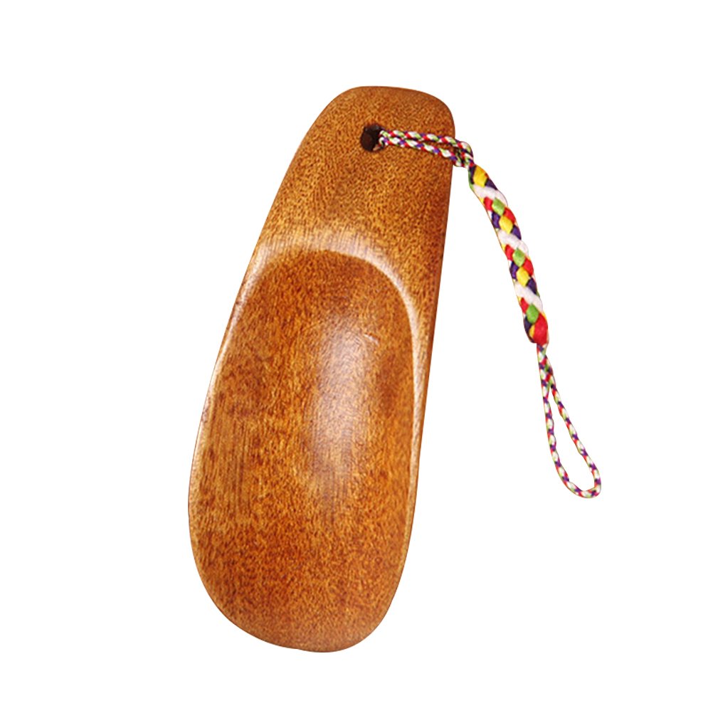 [Australia] - Natural Wooden Shoe Horn with Hanging Strap Spoon Shoes Horn for Men Women Kids 