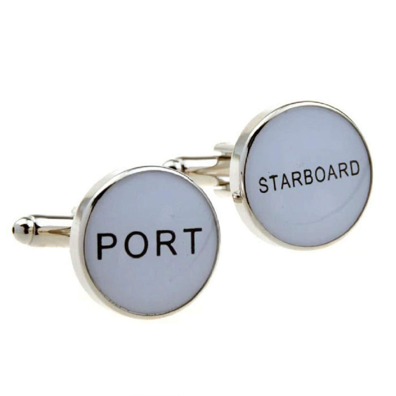 [Australia] - MRCUFF Port Starboard Sailor Ship Boat Navy in a Presentation Gift Box Pair Cufflinks & Polishing Cloth 