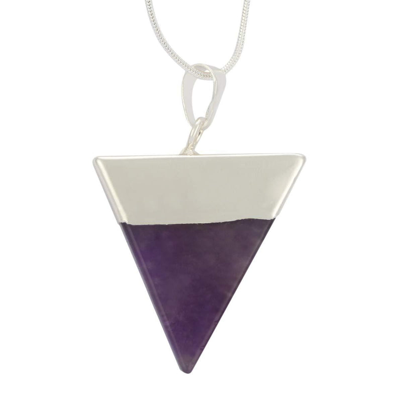 [Australia] - Natural Gemstone Pendant Necklace Healing Crystal Quartz Reiki Chakra Gem Stones 18 Inch Jewelry Women Girls Men Birthday Gifts 7) amethyst 