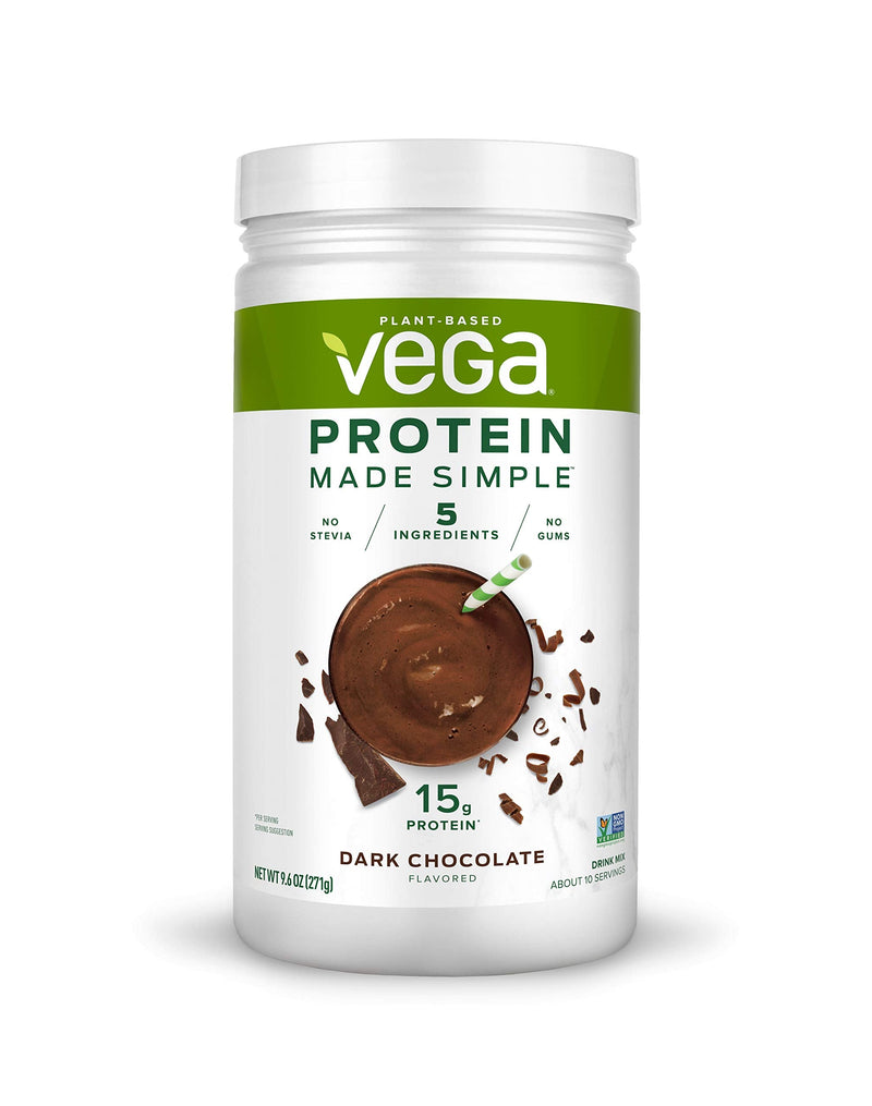 [Australia] - Vega Protein Made Simple, Dark Chocolate, Stevia Free Vegan Plant Based Protein Powder, Healthy, Gluten Free, Pea Protein for Women and Men, 9.6 Ounces (10 Servings) 10 Servings (Pack of 1) 