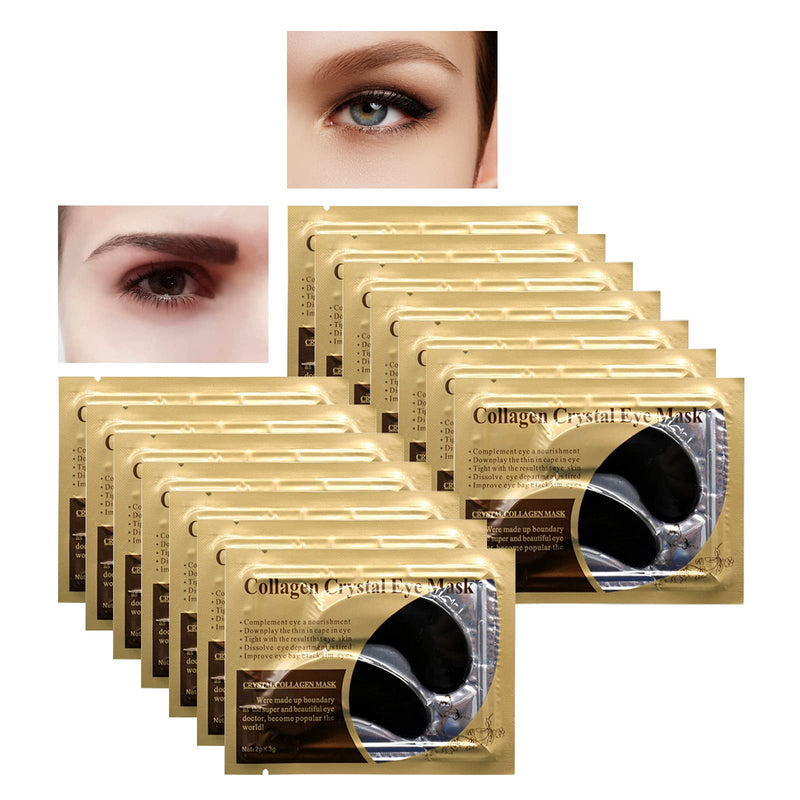 [Australia] - Jakuva 30 Pairs Crystal Collagen Eye Masks Under Eye Patches For Anti-Aging, Remove Dark Circle & Bags, Moisturising & Hydrating (Black) Black 