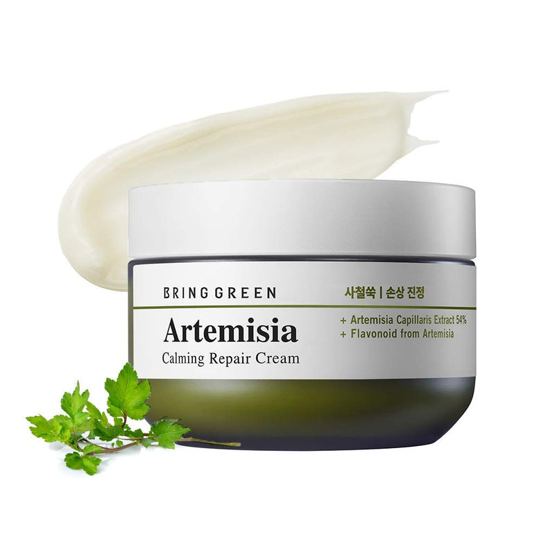 [Australia] - BRING GREEN Artemisia Calming Repair Cream 75ml - Redness Relief Skin Soothing & Moisturizing Facial Cream, Mild Salicylic Acid Natural Ingredients Skin Care, for Senstive & Damaged Skin 