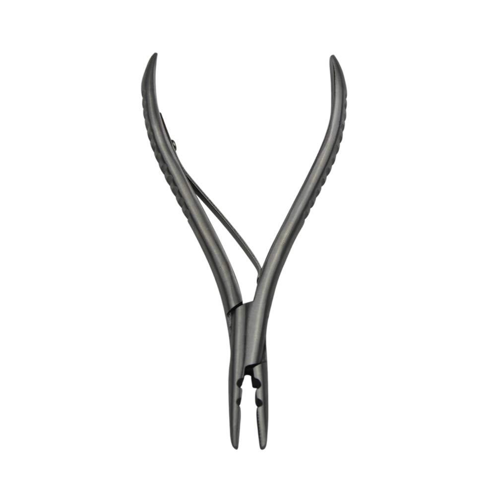 [Australia] - Stainless Steel Silver Hair Extension Pliers With 2 holes Multi Functional Hair Extension Tool For Hair Remove Micro Ring Loop 