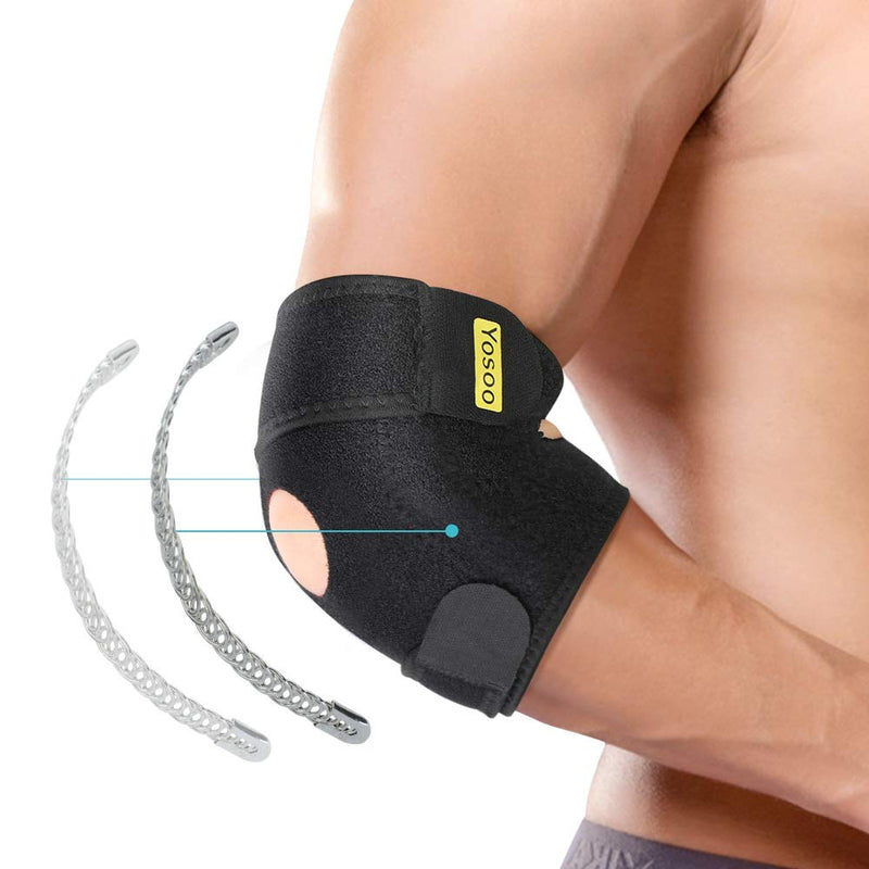 [Australia] - Elbow Brace, Adjustable Elbow Support with Dual-Spring Stabilizer, Elbow Strap for Golfers Elbow, Tennis Elbow, Arthritis, Tendonitis, Sports Injury Pain Relief and Protection 