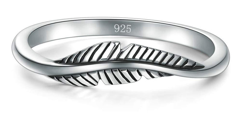 [Australia] - 925 Sterling Silver Ring, Boruo Feather Ring Size 4-12 10 