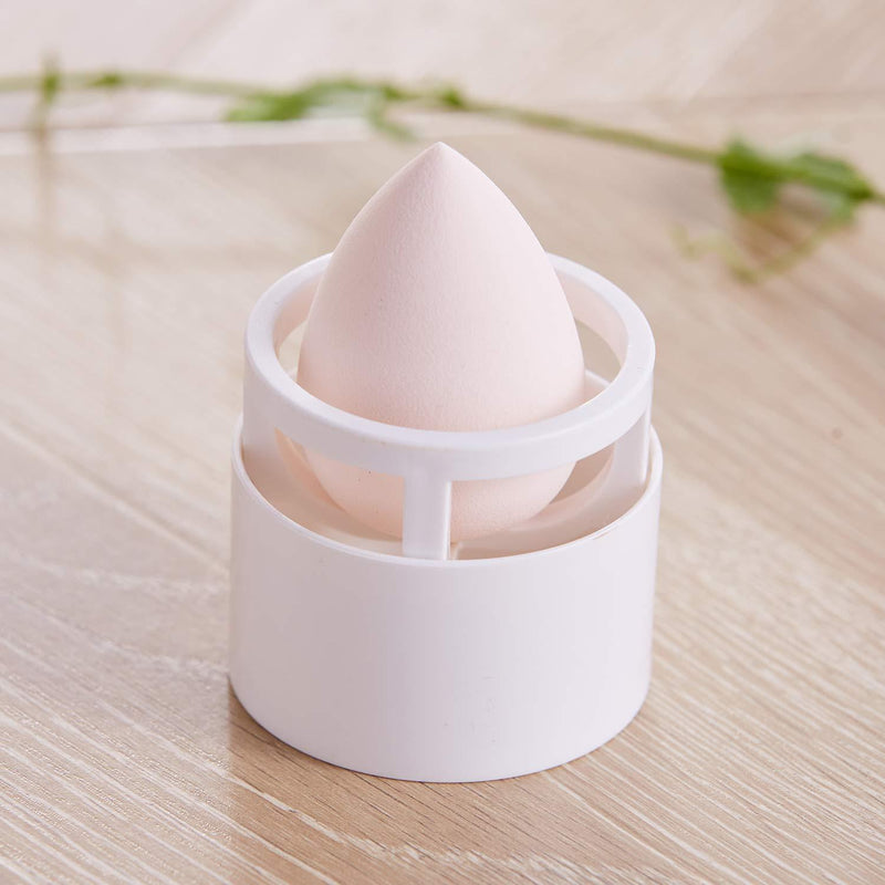 [Australia] - Makeup Sponge Blender Holder Travel Carrying Case Sponge Drying Rack Stand Holder Egg Powder Puff Drying Shelf Cute(NO SPONGE INCLUDED) White 