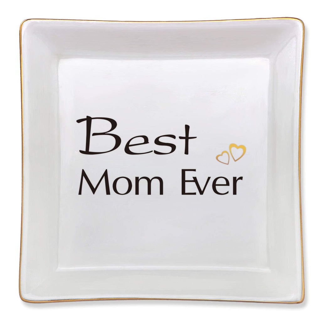 [Australia] - zhengshizuo Best Mom Ever - Mom Birthday Gifts from Daughter Son,Birthday Gifts for Mom, Mother of The Bride Gifts,Mom Gift from Daughter Birthday Gift for Mom,Thanksgiving Gifts, Jewelry Tray 