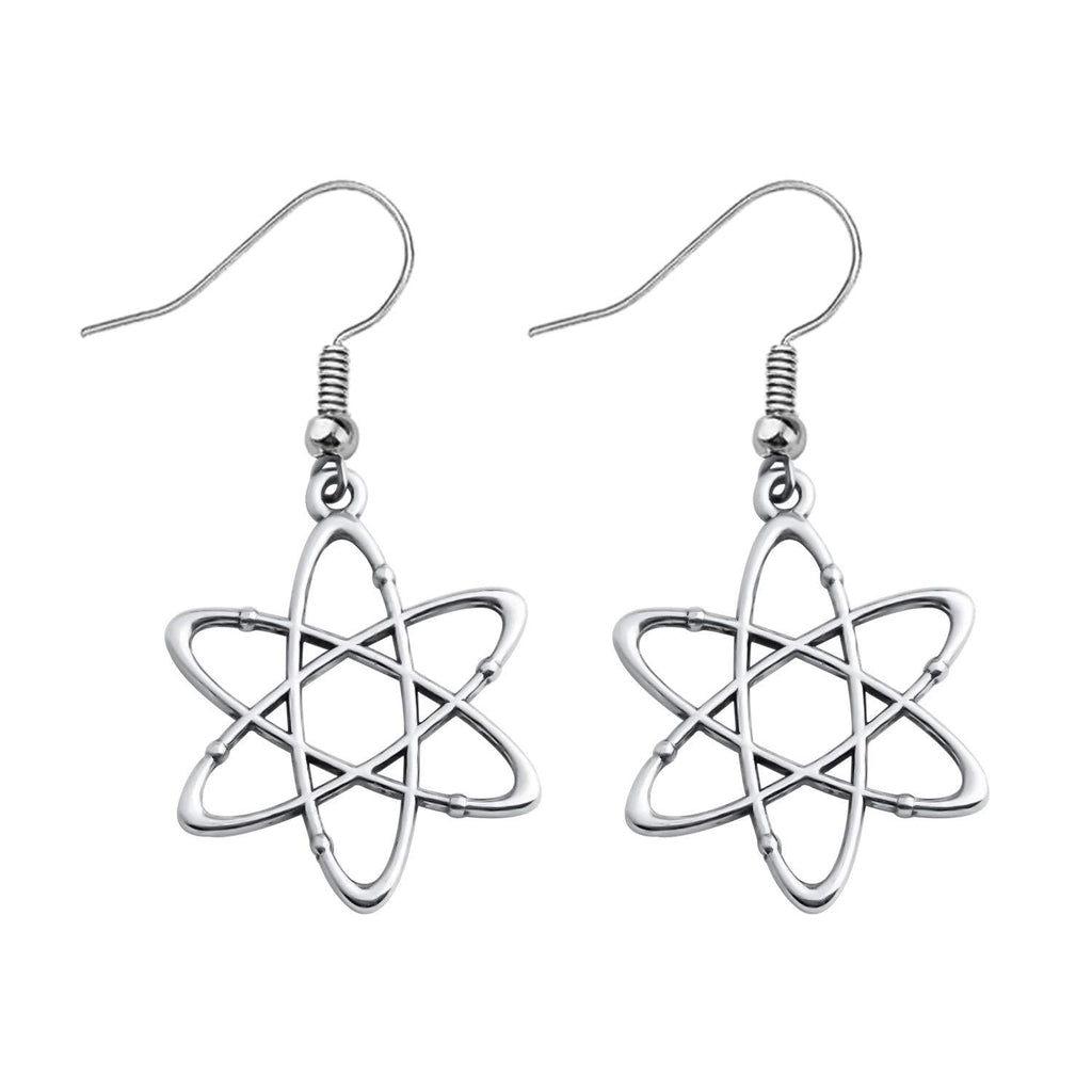 [Australia] - FUSTMW Atom Science Symbol Earrings Chemistry Scientist Physicist Chemist Teacher Gift Science Lovers Jewelry Gifts silver 