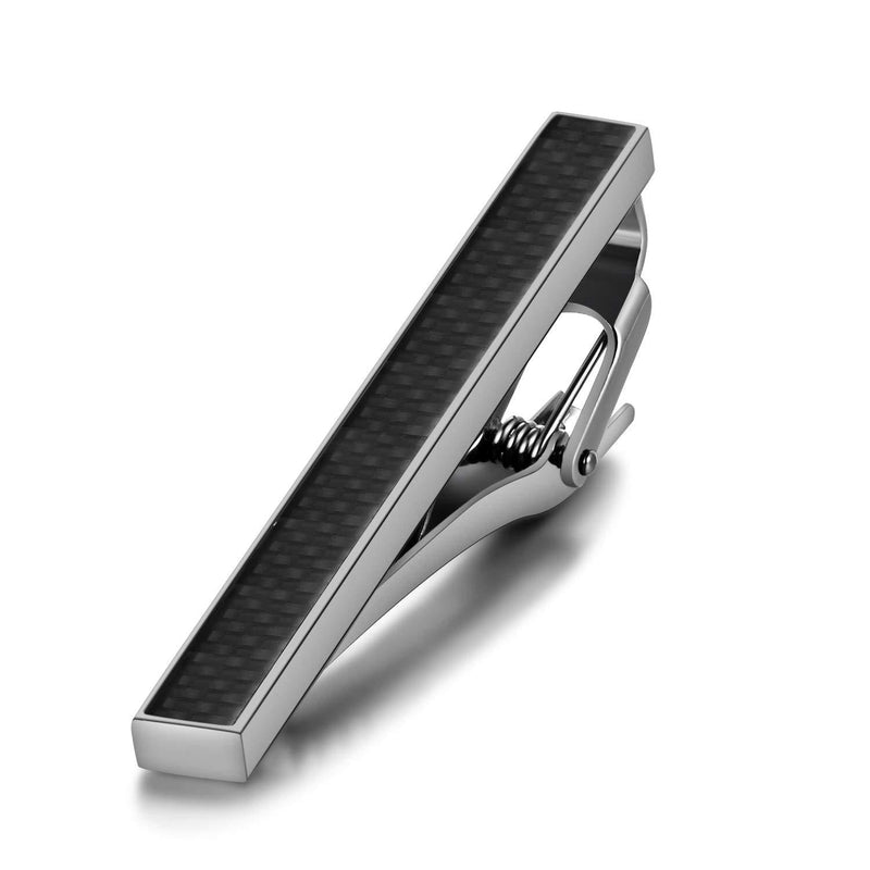 [Australia] - Mr.Van Men's Tie Bar Clip 2.38" Inches Handmade Brass Metal Clasps Regular Fashion for Men's Gift Gun Black 