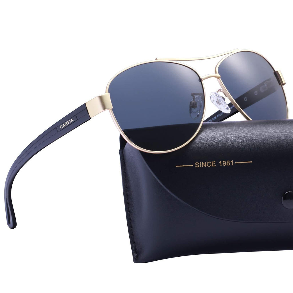 [Australia] - Carfia Polarized Sunglasses for Women UV Protection Outdoor Glasses Ultra-Lightweight Comfort Frame Blue Grey Lens 