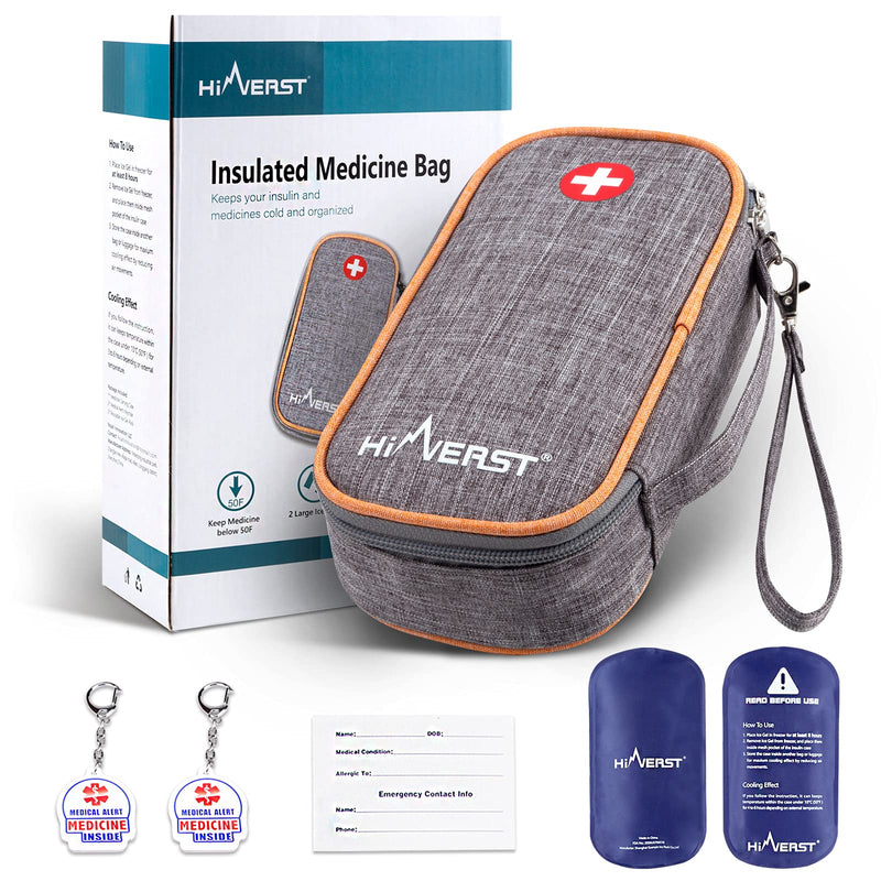 [Australia] - Insulin Travel Cooler Bag, with 2 Ice Packs (2022 Larger Design) Insulated Diabetic Organizer Medicine Case (X-Large) X-large 