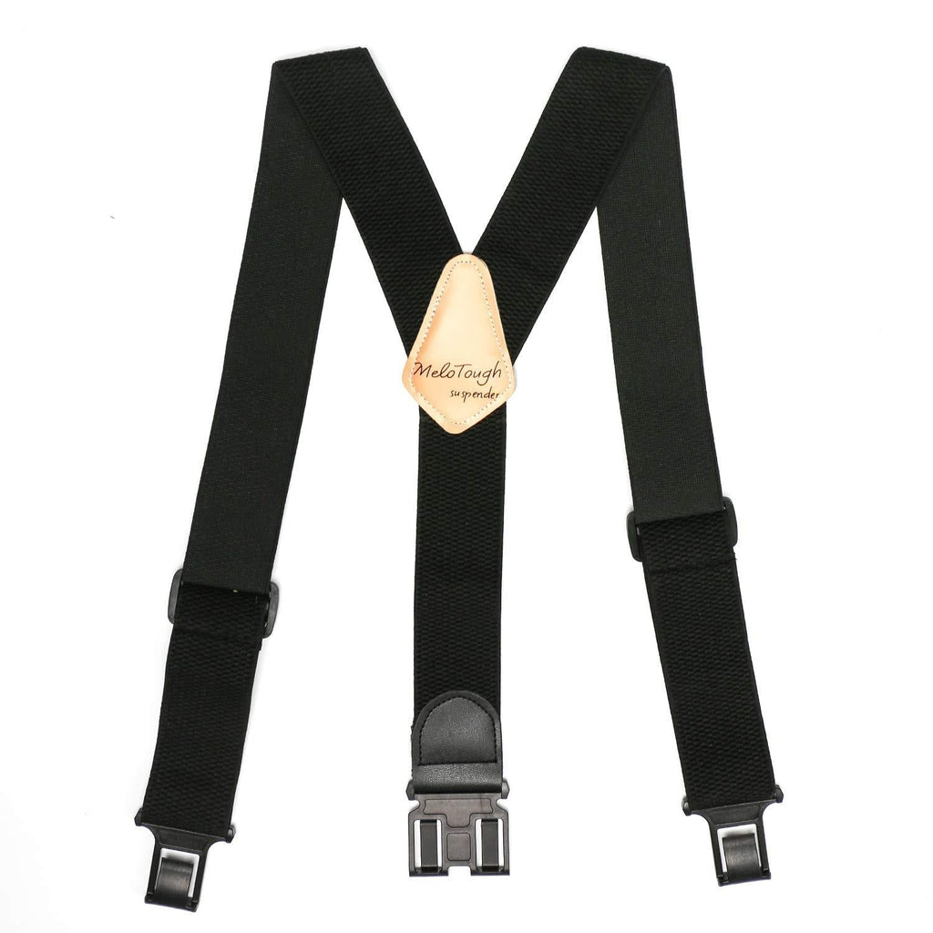 [Australia] - Belt Clip suspenders Men Perry suspenders with 2 inch width fully elastic ,non-metal suspenders for casual dress ,work place Black 