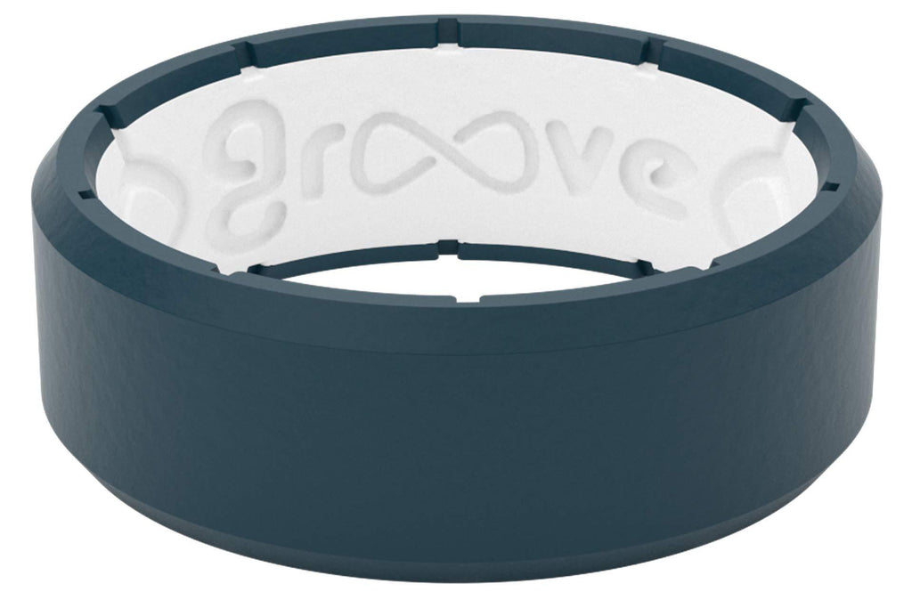 [Australia] - Groove Life Silicone Wedding Ring for Men - Breathable Rubber Rings for Men, Lifetime Coverage, Unique Design, Comfort Fit Mens Ring - Original Solid Anchor / White 8 