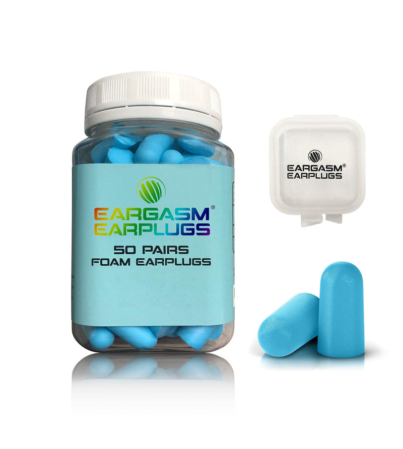 [Australia] - Eargasm Foam Earplugs, 50 Pairs, 32 dB NRR, Super Soft, Great for Sleeping, Studying, Snoring, Comes with Bonus Carrying Case 50 Pair (Pack of 1) 